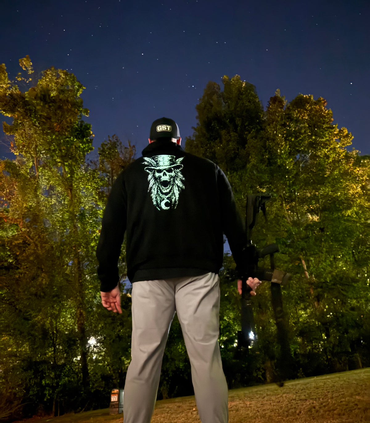 Nightfall Skull Collection Glow In The Dark Black Hoodie